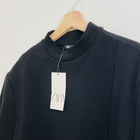 ZARA Textured Weave Dress Black - Picture 5 of 10